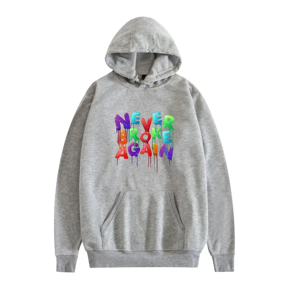 2019 Nev Rapper Pink Hoodie with "Never Rose Again" Print - Image 9
