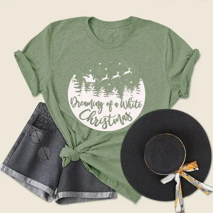 Flying Deer Christmas T-Shirt Small Navy - Image 10