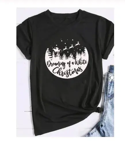 Flying Deer Christmas T-Shirt Small Navy - Image 2