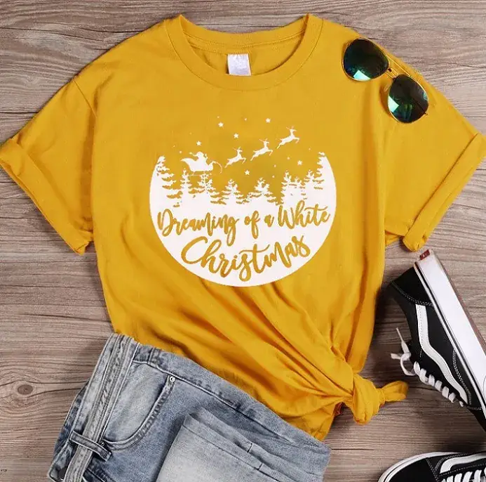 Flying Deer Christmas T-Shirt Small Navy - Image 5