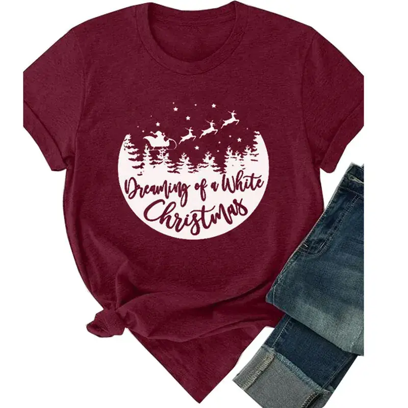 Flying Deer Christmas T-Shirt Small Navy - Image 8