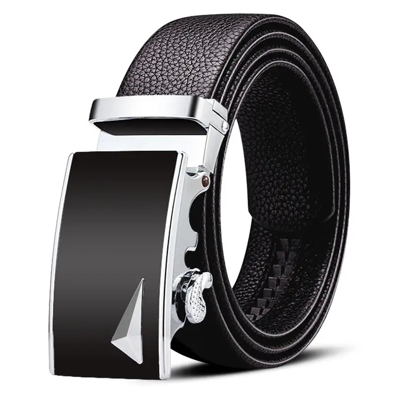 Men's Black Leather Belt with Gold Plated Buckle - Image 12