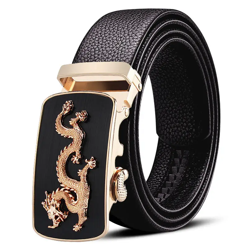 Men's Black Leather Belt with Gold Plated Buckle - Image 18