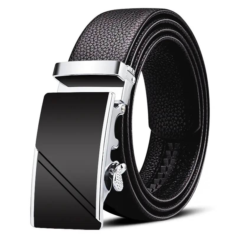 Men's Black Leather Belt with Gold Plated Buckle - Image 20
