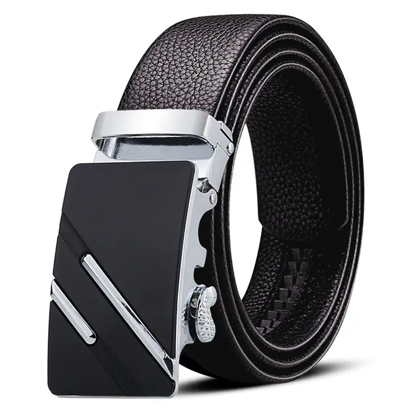 Men's Black Leather Belt with Gold Plated Buckle - Image 22