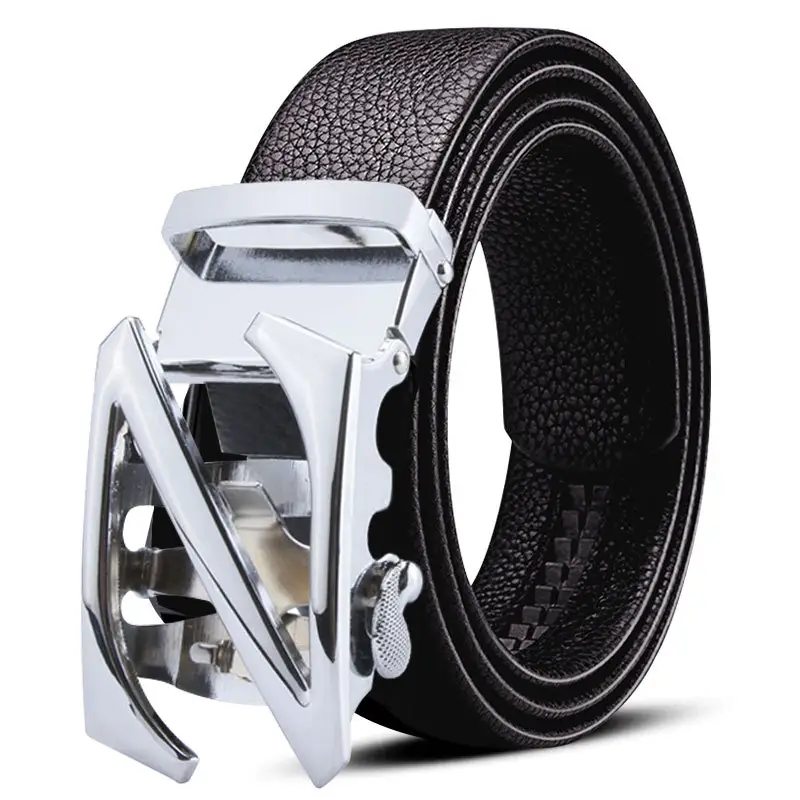 Men's Black Leather Belt with Gold Plated Buckle - Image 26