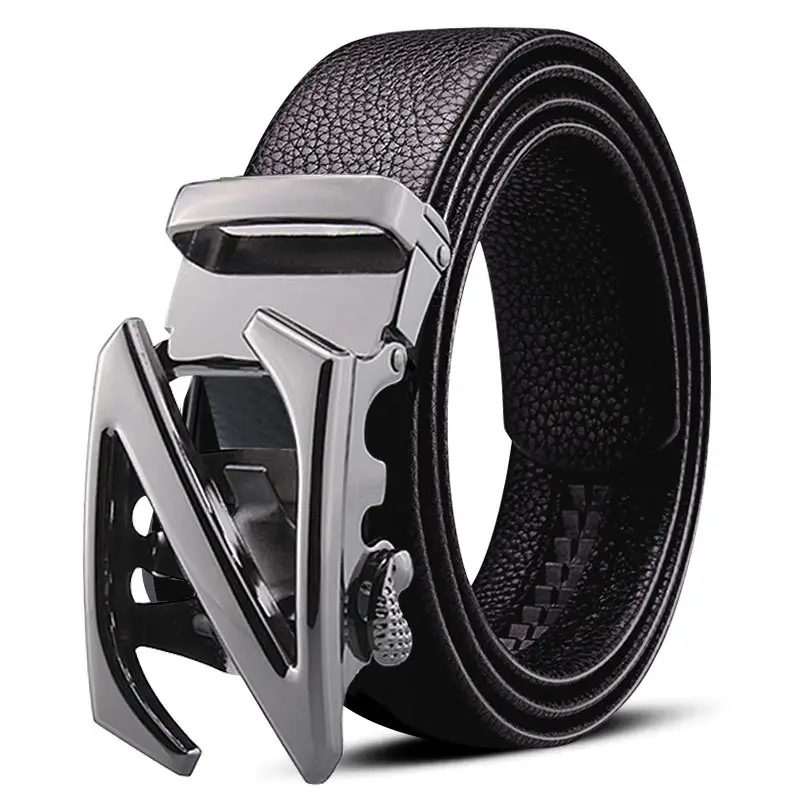 Men's Black Leather Belt with Gold Plated Buckle - Image 27