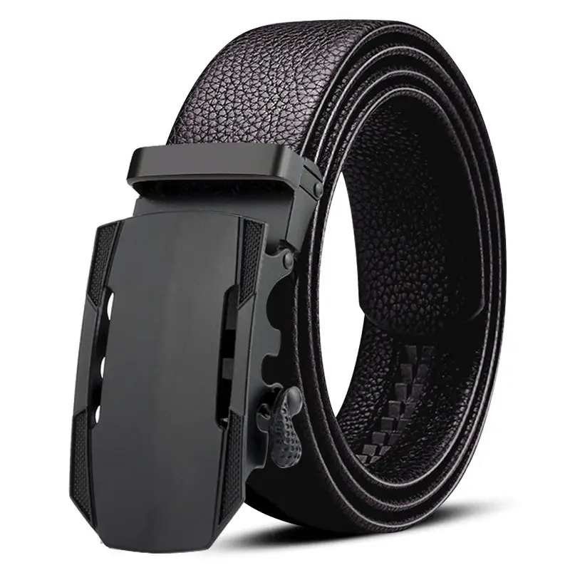 Men's Black Leather Belt with Gold Plated Buckle - Image 28