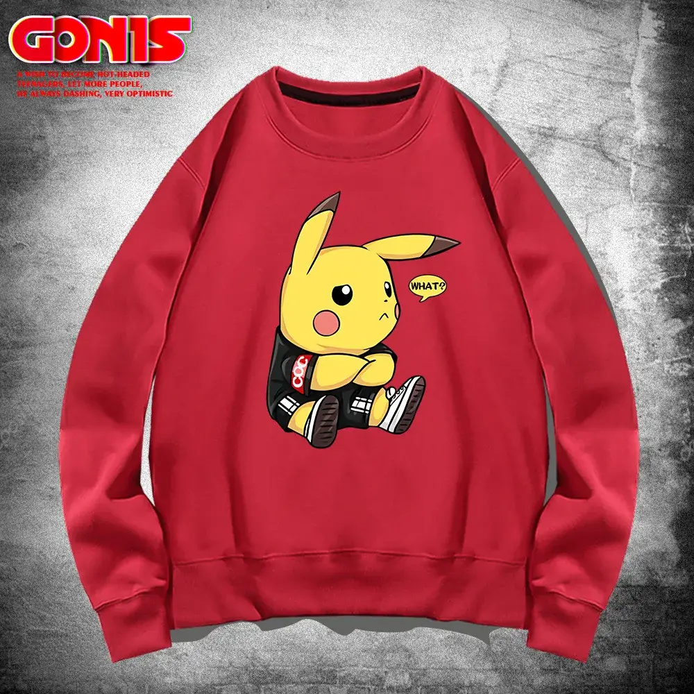 White Pikachu Graphic Sweatshirt for Men Women Loose Fit - Image 13