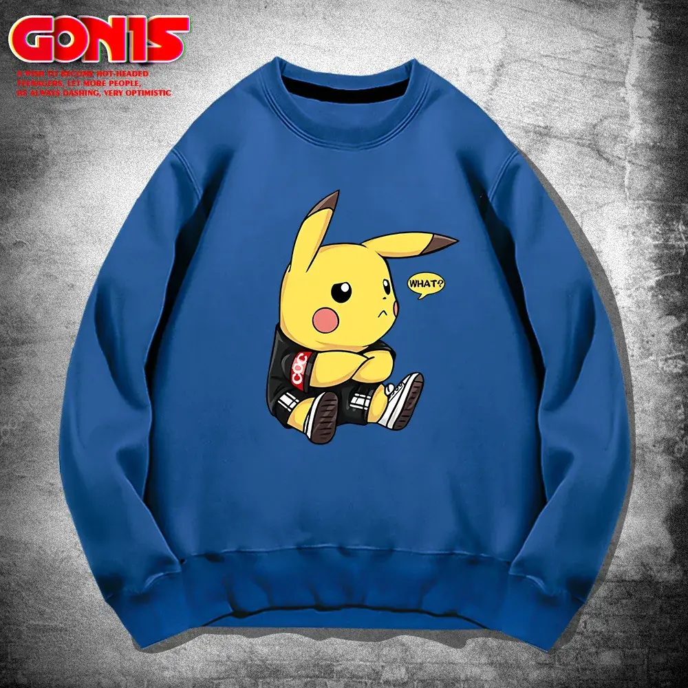 White Pikachu Graphic Sweatshirt for Men Women Loose Fit - Image 5