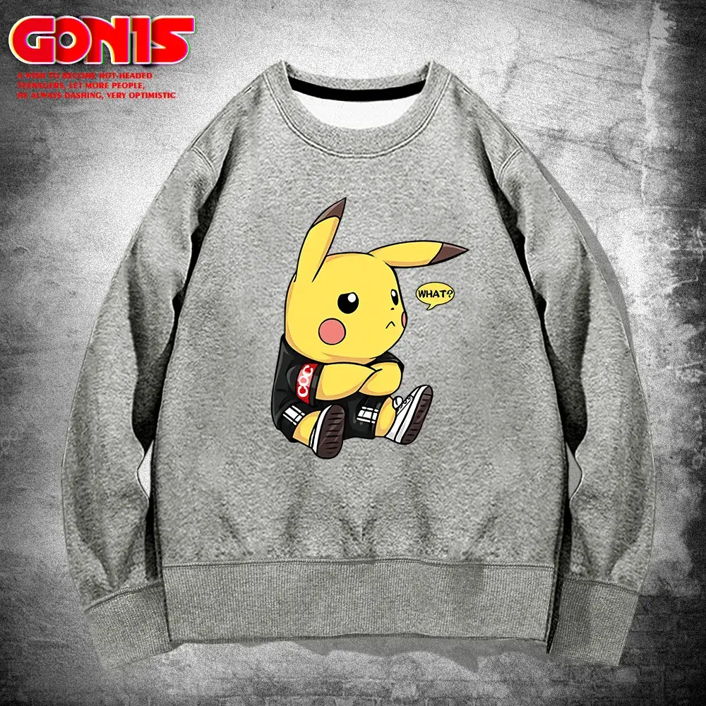 White Pikachu Graphic Sweatshirt for Men Women Loose Fit - Image 6