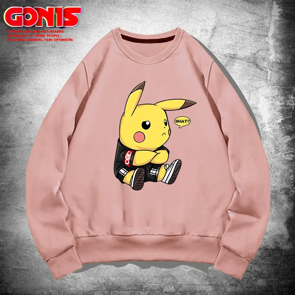 White Pikachu Graphic Sweatshirt for Men Women Loose Fit - Image 7