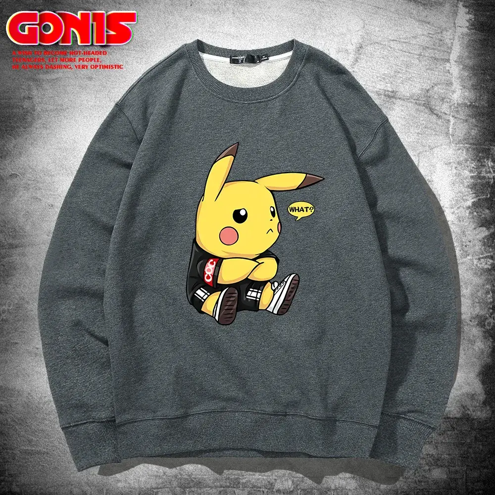 White Pikachu Graphic Sweatshirt for Men Women Loose Fit - Image 8