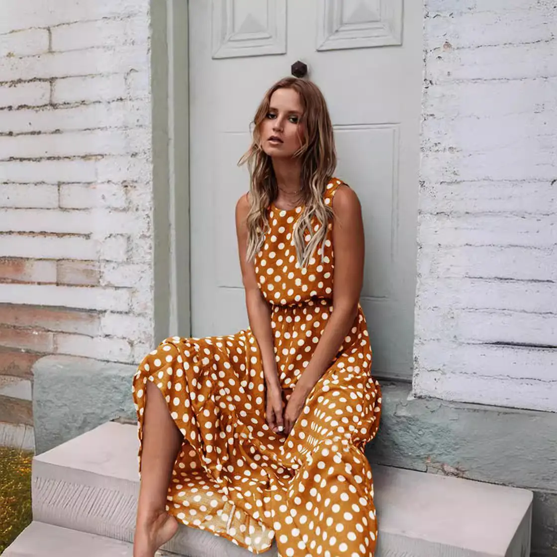 Sweet Polka Dot Sleeveless Dress for Women 2025 - Image 9