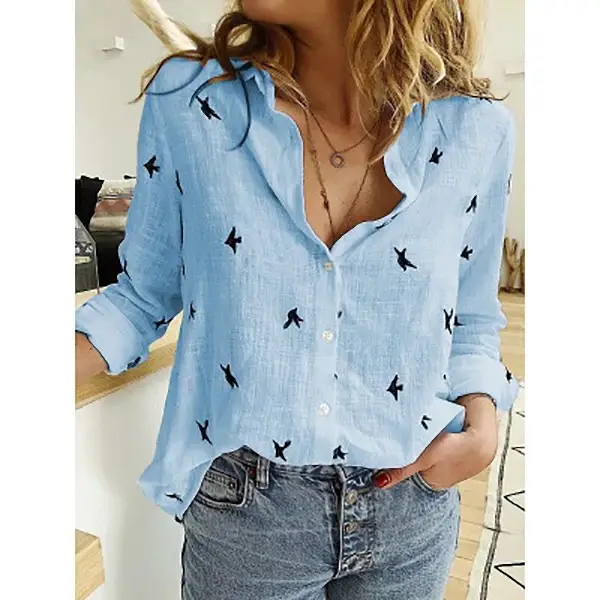 2021 Green Linen Button Front Shirt for Women - Image 9