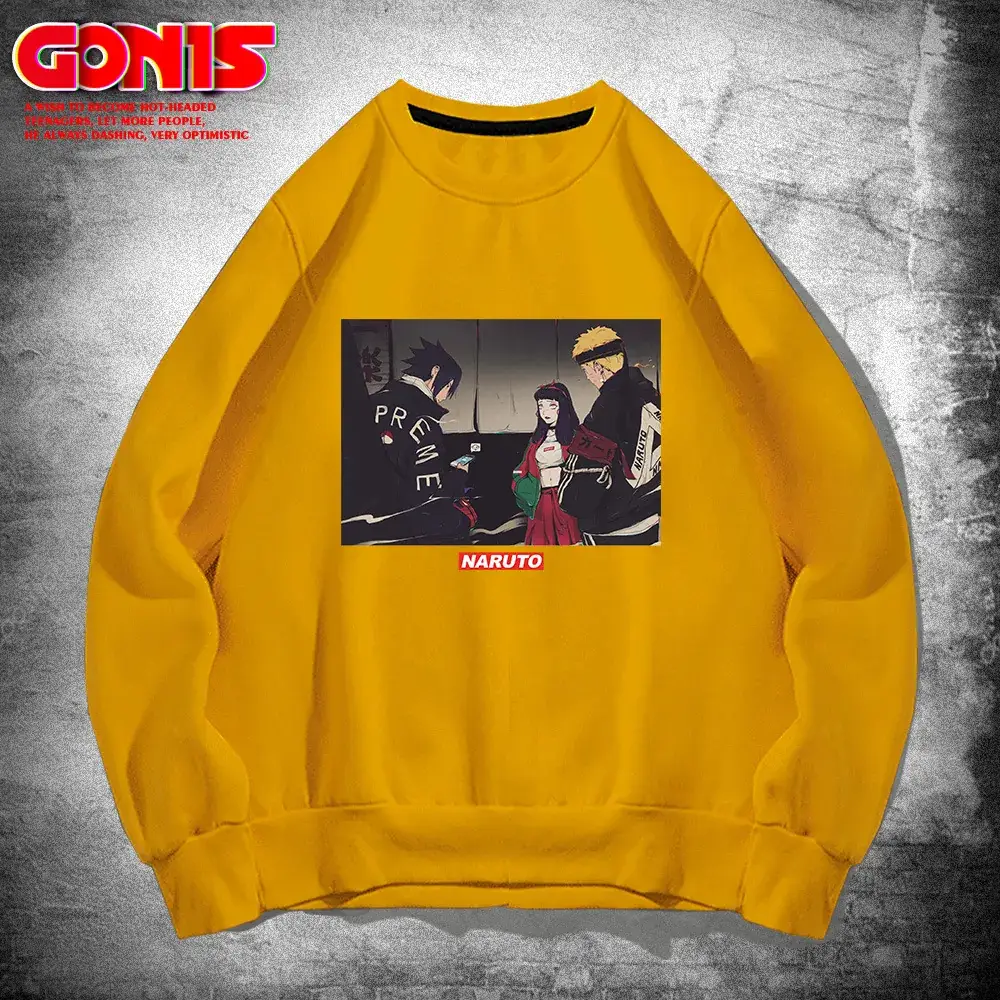 Naruto Anime Cotton Sweatshirt Black Round Neck - Image 3