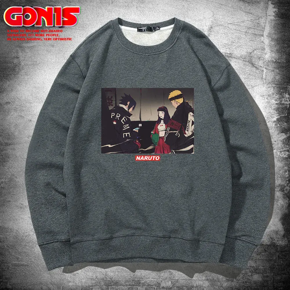 Naruto Anime Cotton Sweatshirt Black Round Neck - Image 8