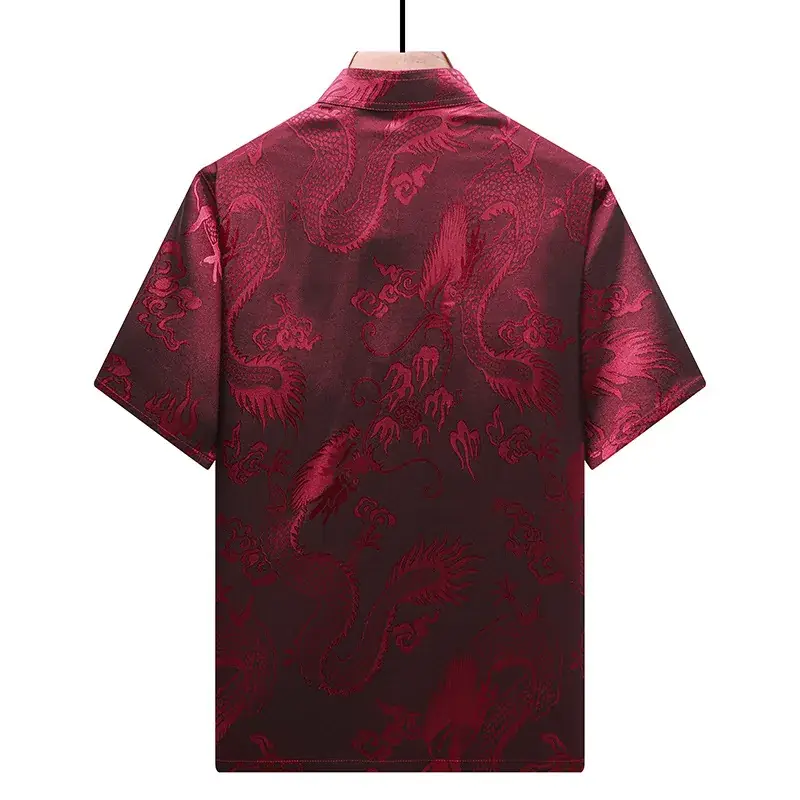Middle-aged Chinese Tang Suit Top Red Floral 40+ - Image 5
