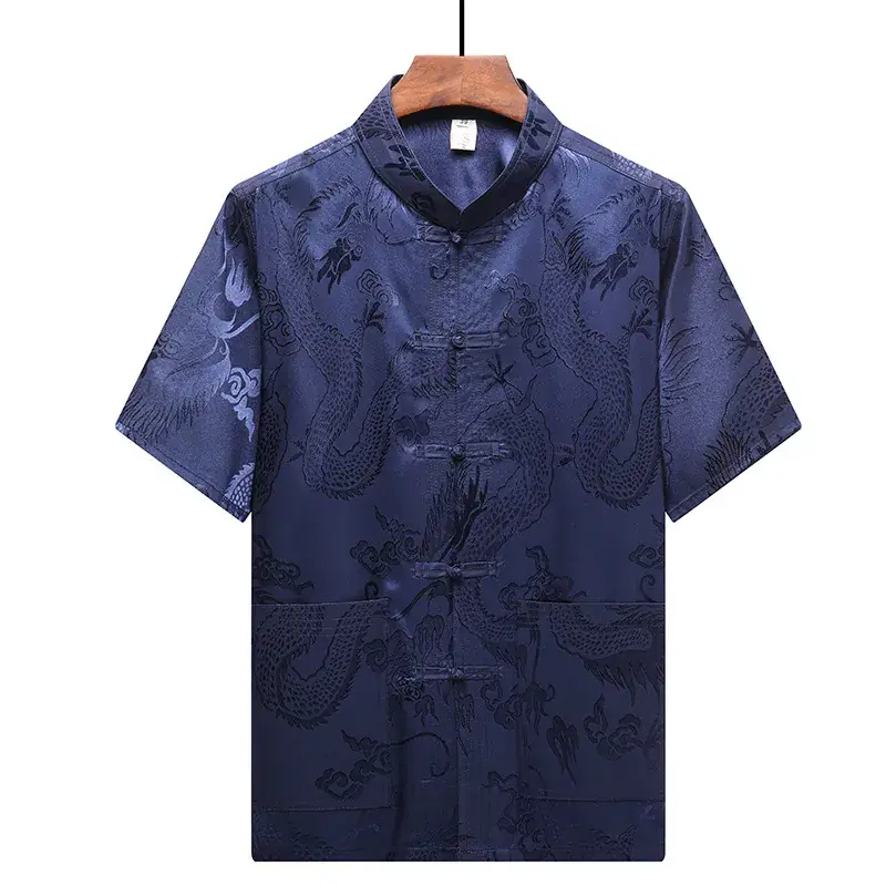 Middle-aged Chinese Tang Suit Top Red Floral 40+ - Image 8