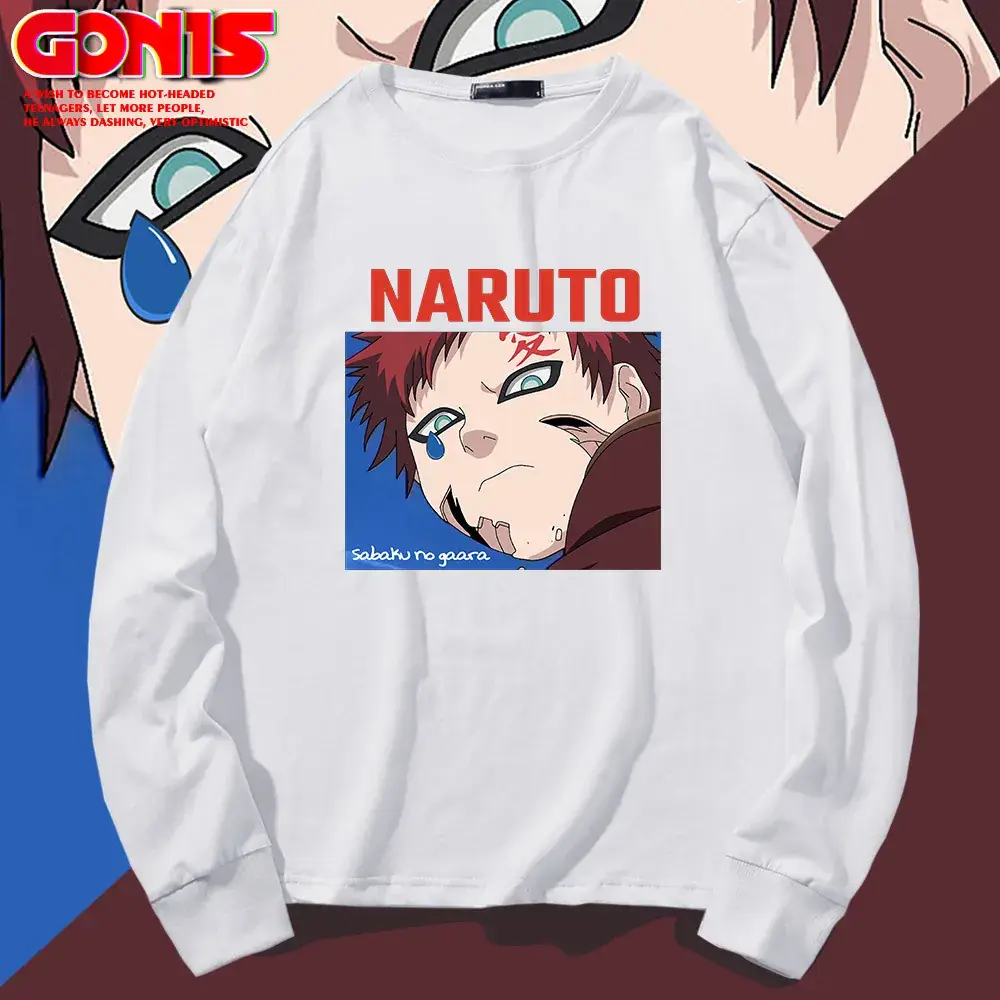 Naruto Anime T-Shirt Red Pure Cotton Men