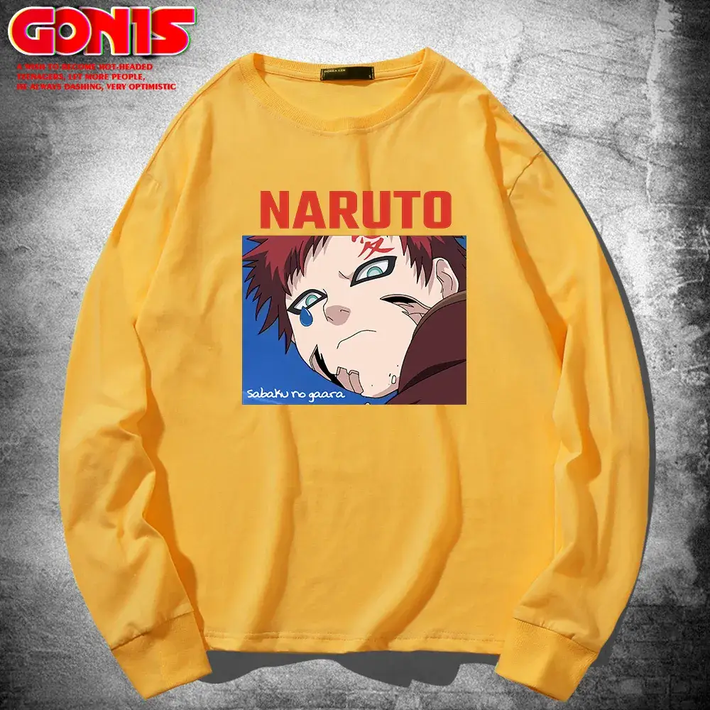 Naruto Anime T-Shirt Red Pure Cotton Men