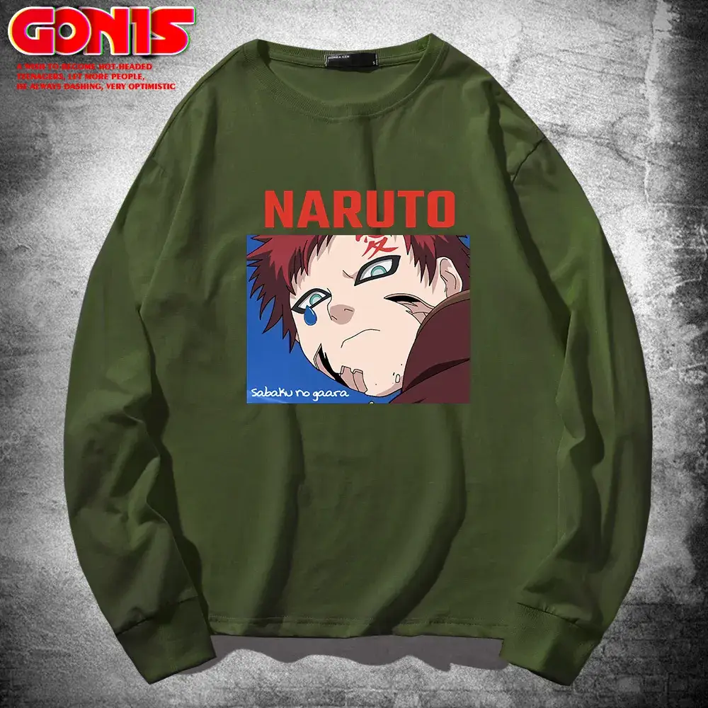 Naruto Anime T-Shirt Red Pure Cotton Men