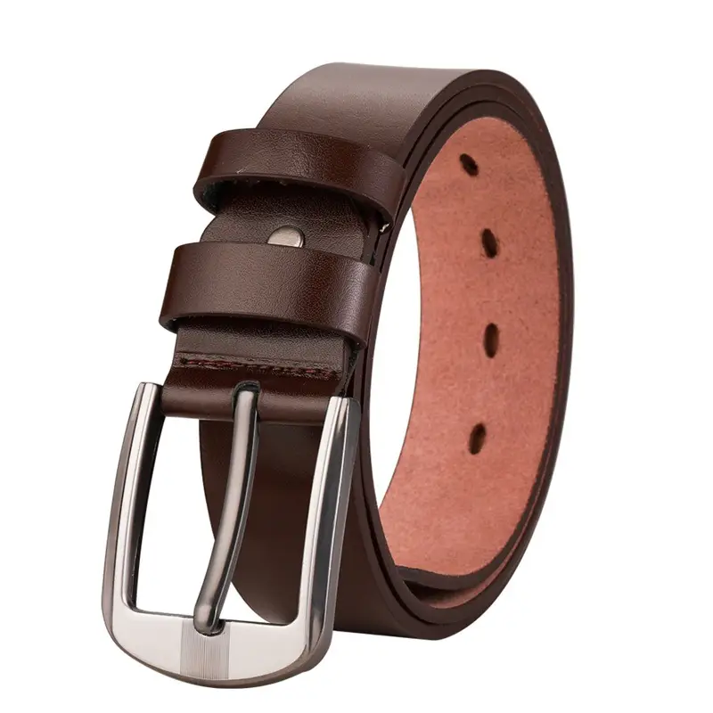 Men's Black Leather Belt with Cowhide Finish - Image 9