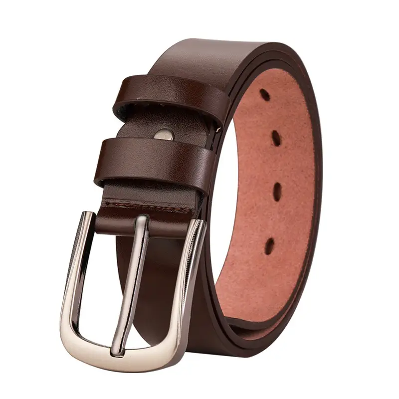 Men's Black Leather Belt with Cowhide Finish - Image 4