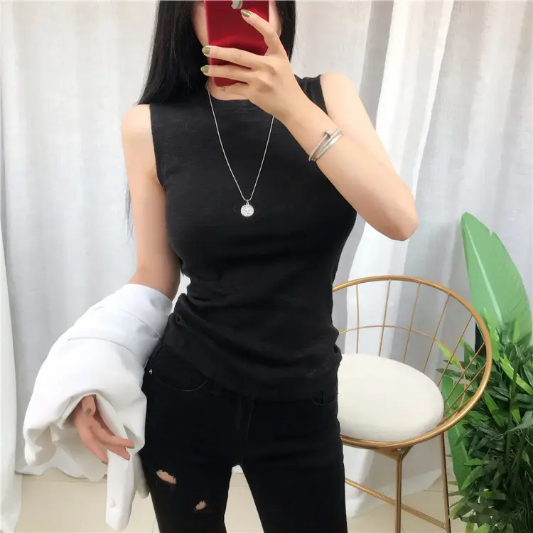 White Round Neck Comfortable Tank Top for Women — feature 10