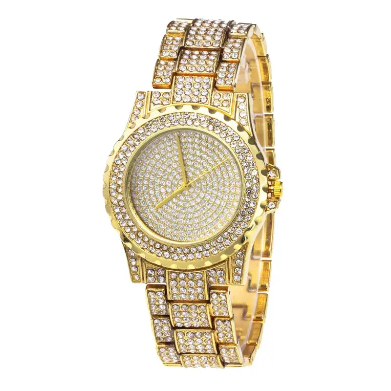 Gold Rhinestone Women's Quartz Bracelet Watch Set - Image 5
