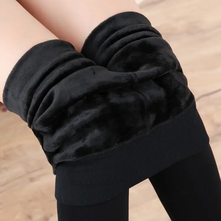 Women Fleece Lined Leggings Nude Winter Warm Pantyhose - Image 6