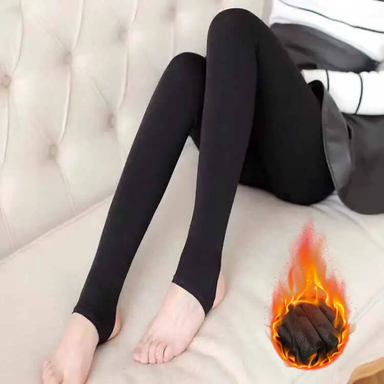Women Fleece Lined Leggings Nude Winter Warm Pantyhose - Image 7