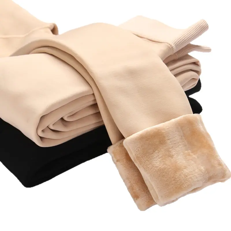 Women Fleece Lined Leggings Nude Winter Warm Pantyhose - Image 9