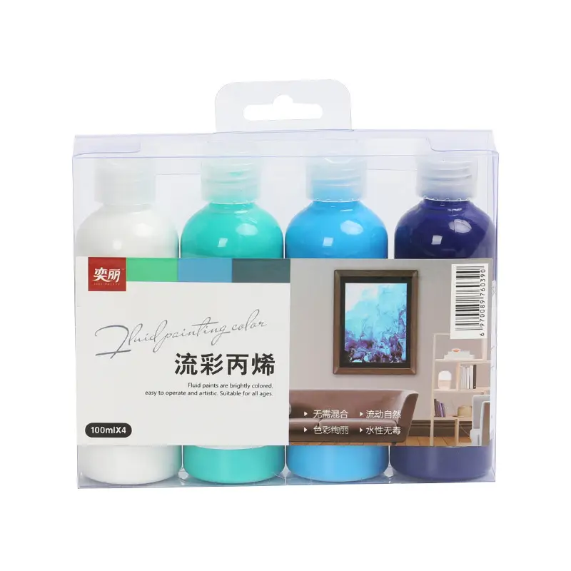 Yili Watercolor Liquid Acrylic Fluid Paint DIY Violent Bear Flowing Color Manufacturer Wholesale Acrylic Painting