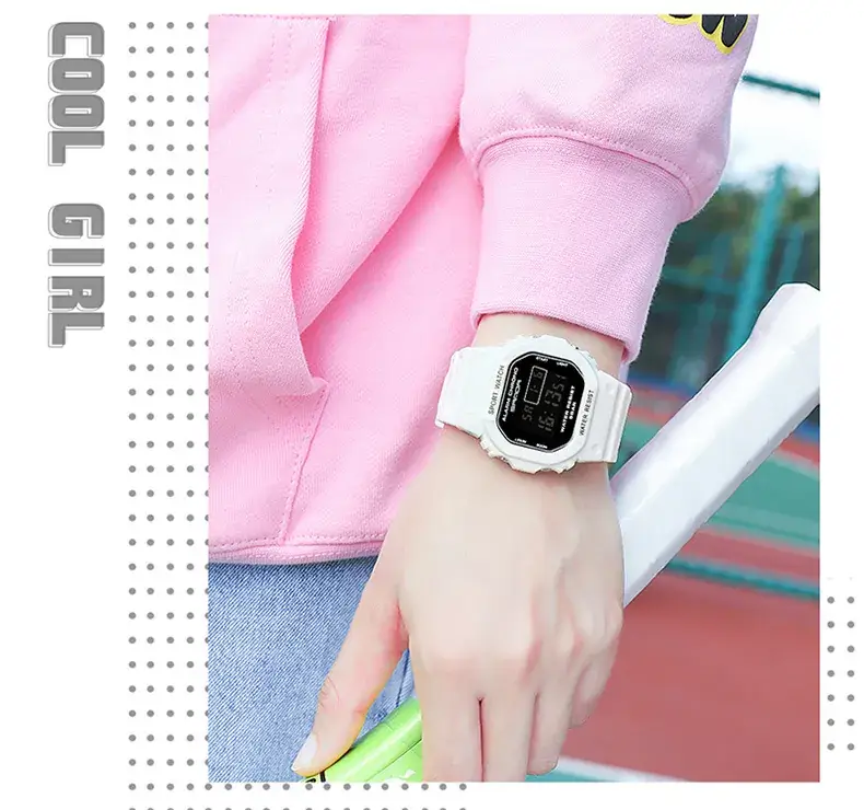 Sanda Square Waterproof Sports Watch Black — feature 17