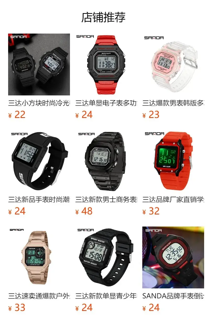 Sanda Square Waterproof Sports Watch Black — feature 3