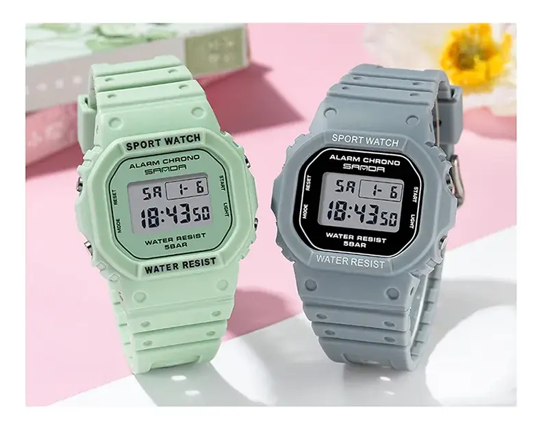 Sanda Square Waterproof Sports Watch Black — feature 30