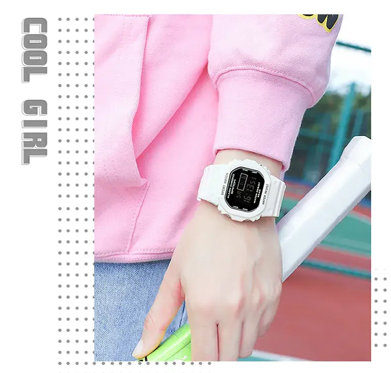 Sanda Square Waterproof Sports Watch Black — feature 40