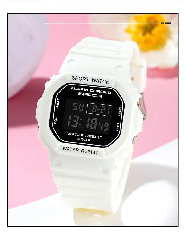 Sanda Square Waterproof Sports Watch Black — feature 5