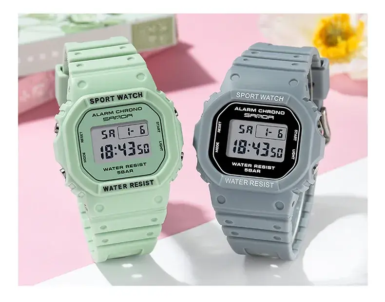 Sanda Square Waterproof Sports Watch Black — feature 7