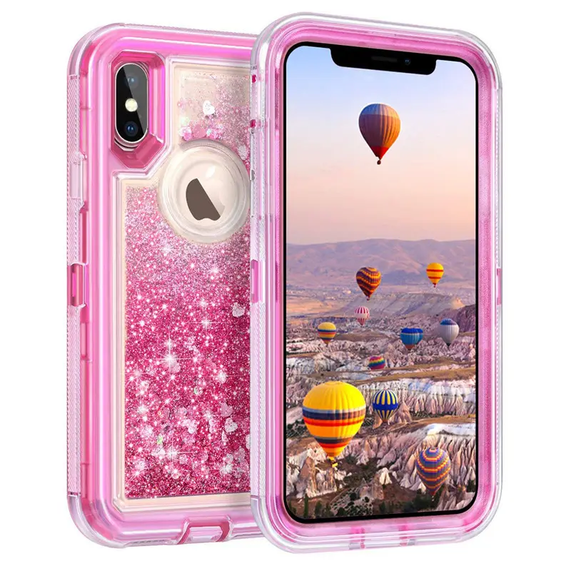 iPhone XR Liquid Glitter Anti-Fall Cover 3-in-1 - Image 12