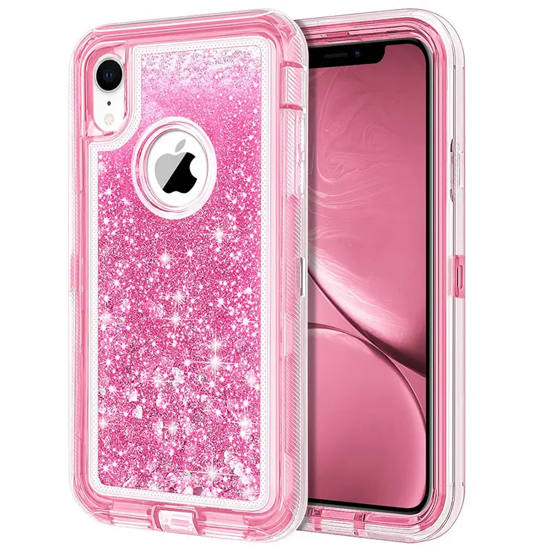 Apple iPhone XR Liquid Glitter TPU Cover Pink - Image 12