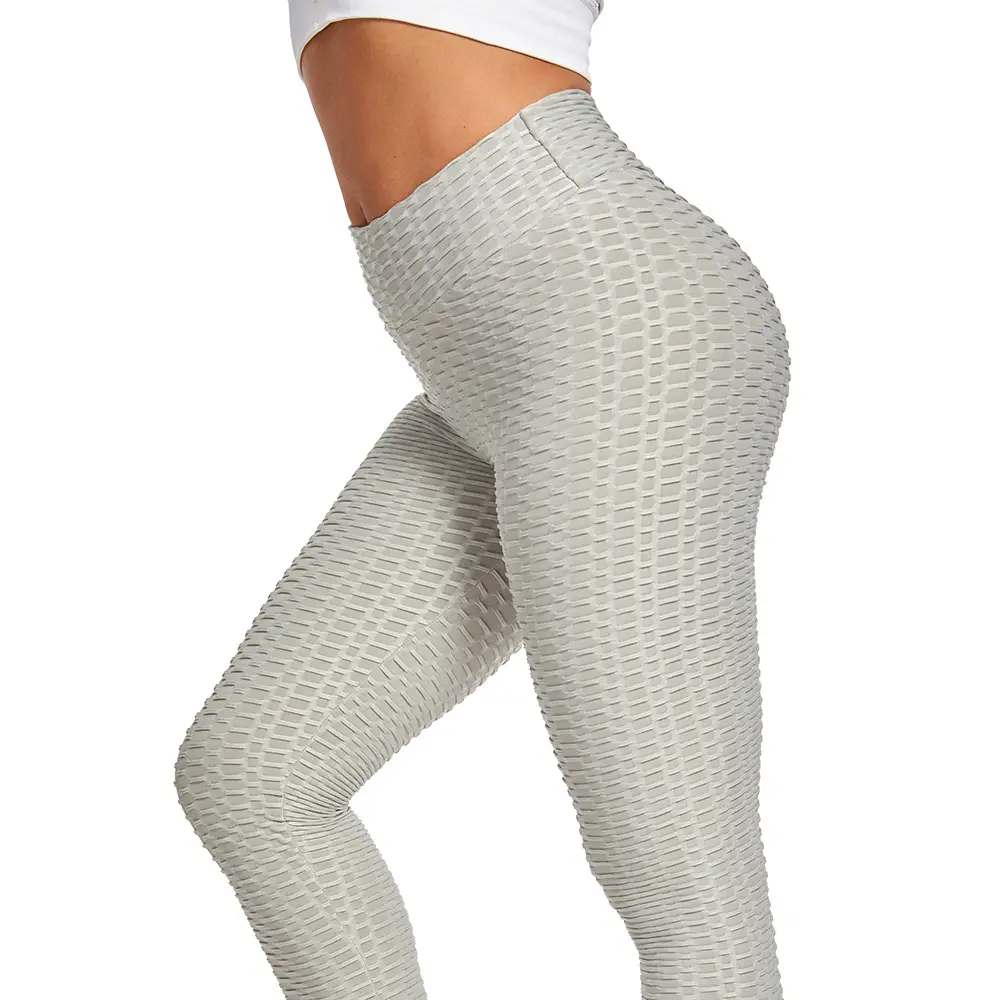 Black Jacquard Hip Bubble Yoga Pants Large - Image 14