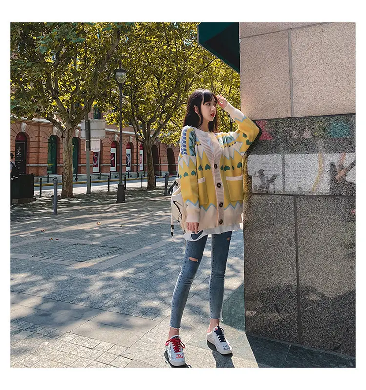 Women's Knitted V-Neck Sweater Coat 2023 Spring Autumn - Image 6