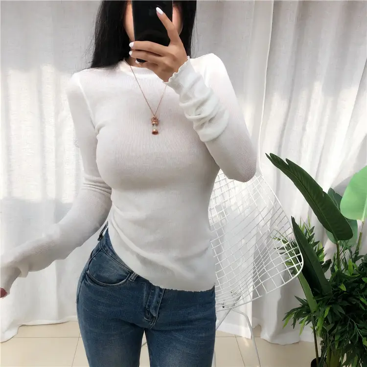 Women's Micro-Knit Long Sleeve T-Shirt Mint Green — feature 11