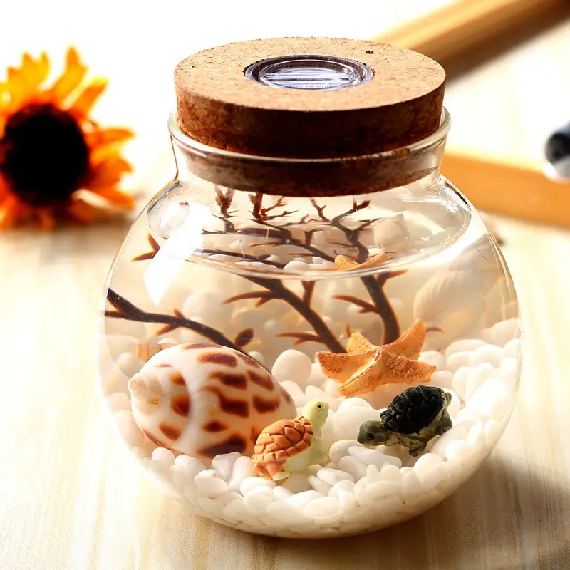Glass Decorative Bottle with Wooden Cap & Remote Control - Image 3