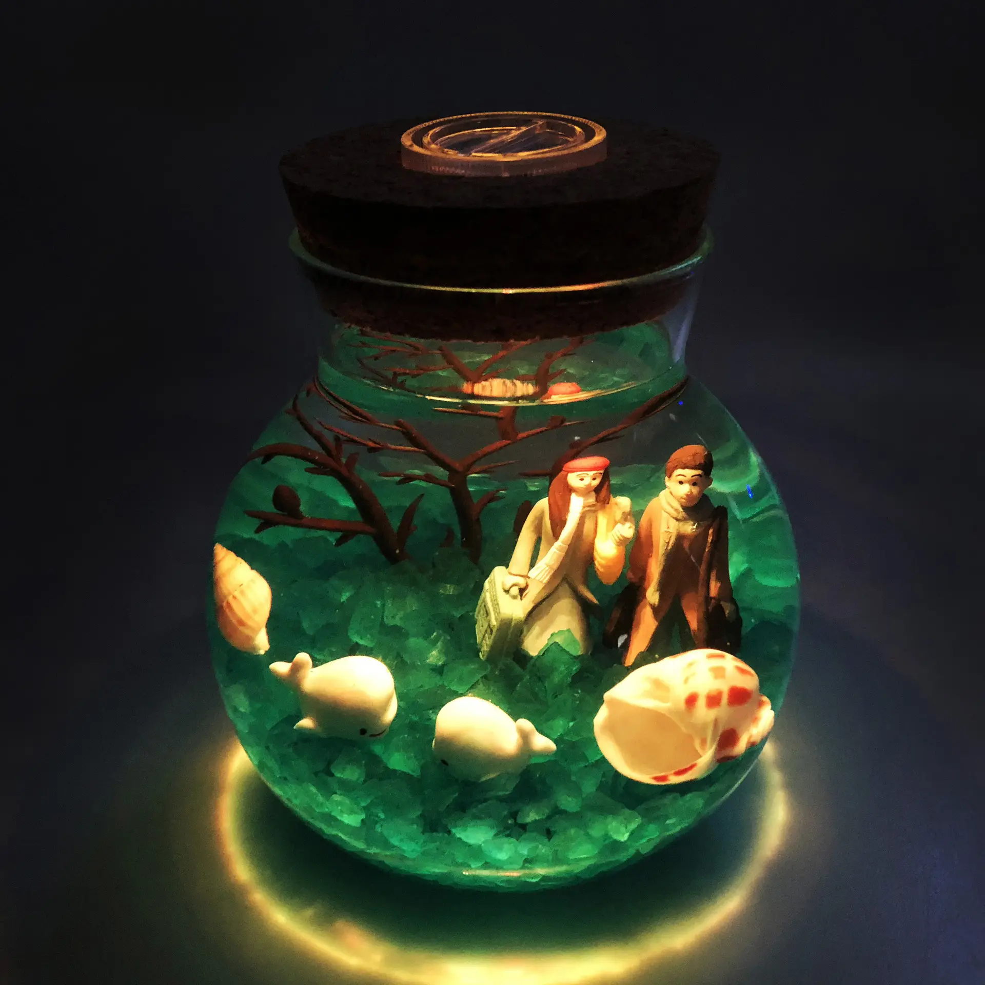 Glass Decorative Bottle with Wooden Cap & Remote Control - Image 5