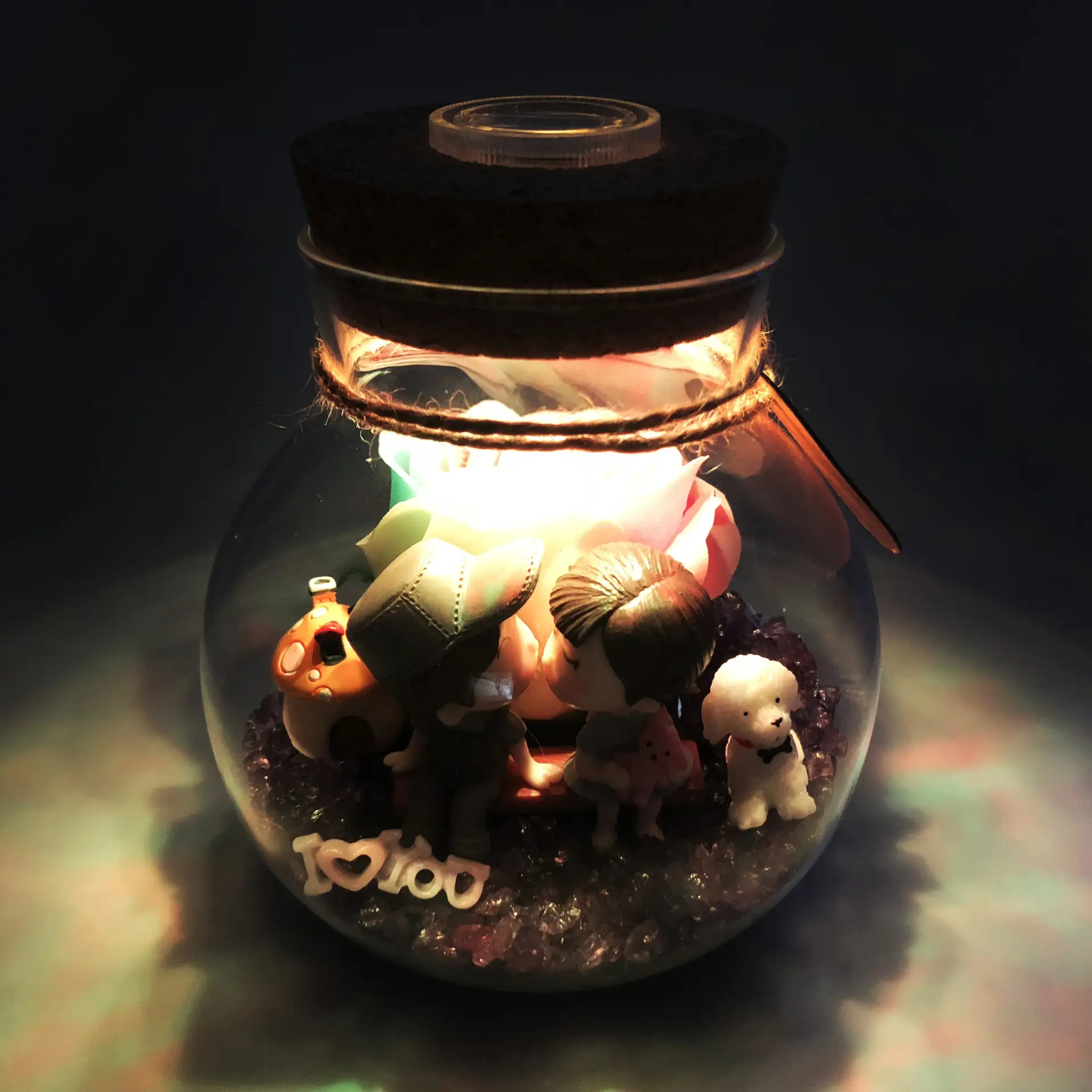 Glass Decorative Bottle with Wooden Cap & Remote Control - Image 7