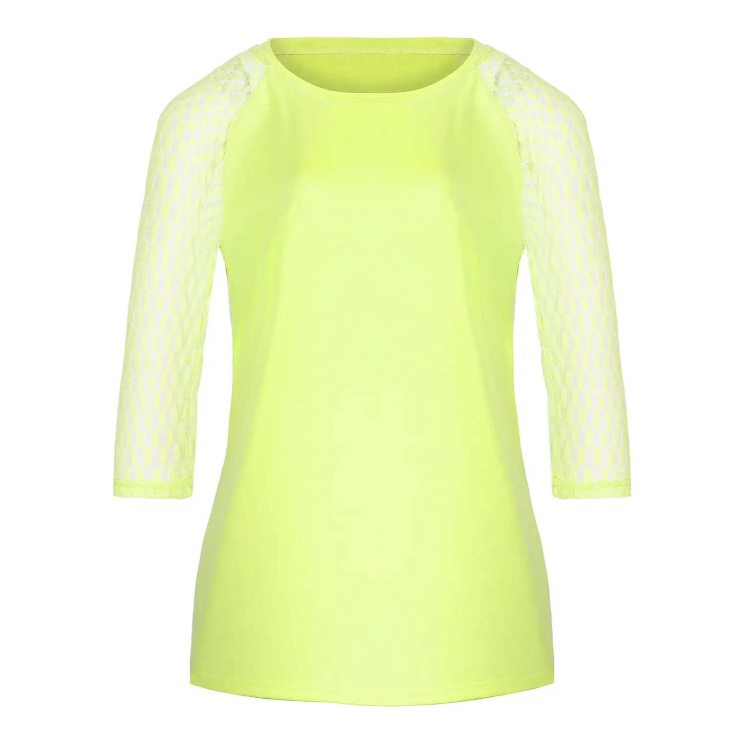 Purple Lace Three Quarter Sleeves Round Neck Top — feature 46