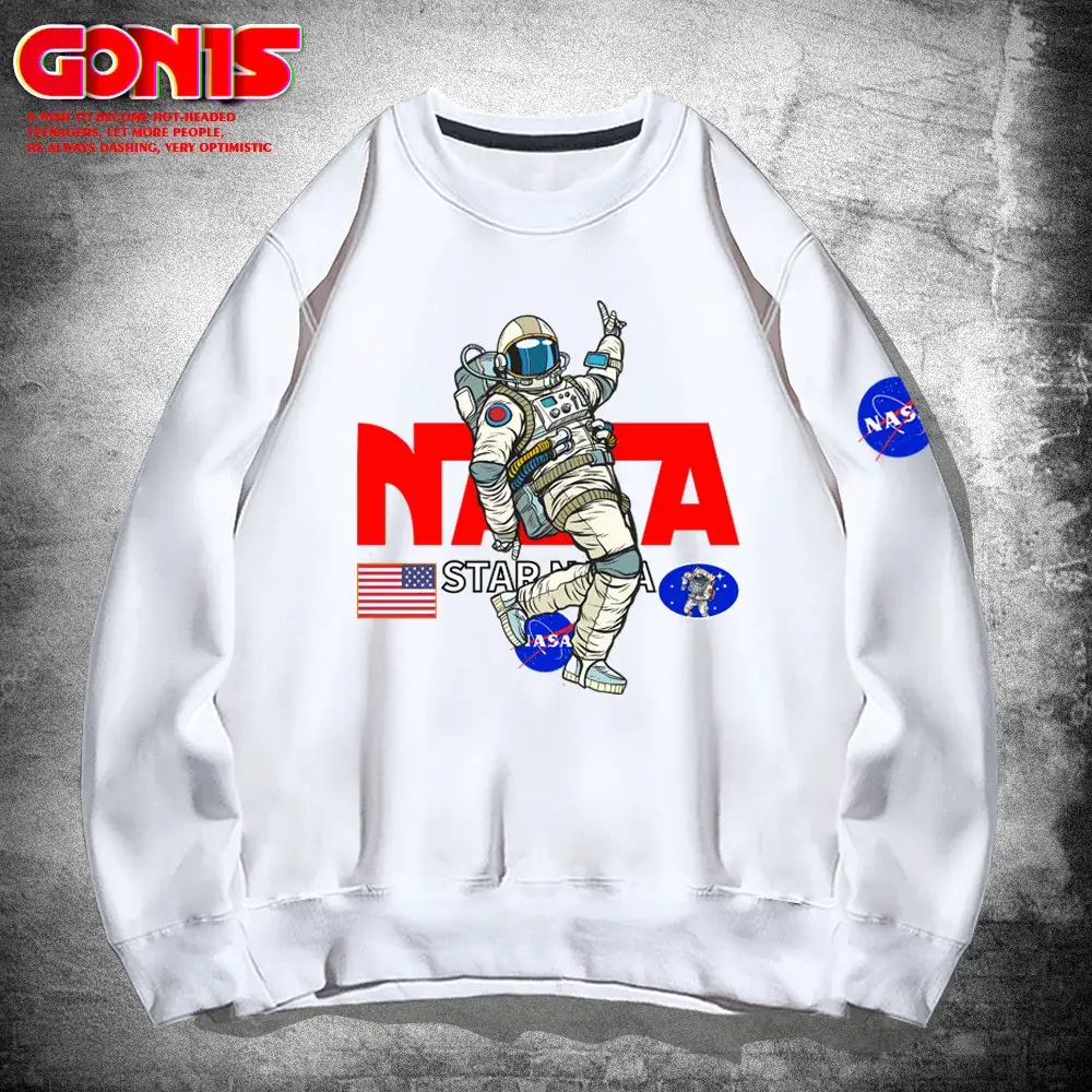 NASA Men's White Sweatshirt with Robot Print - Image 2